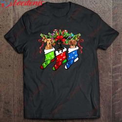 dachshund in sock christmas shirt, christmas shirts on sale wear love, share beauty