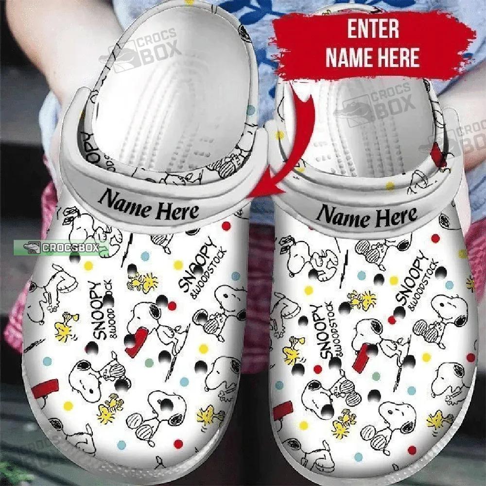 Personalised Snoopy Themed White Crocs Shoes - CrocsBox.jpg
