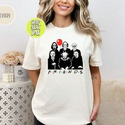 friends halloween tshirt, horror movie killers t-shirt, halloween tees, spooky season, halloween graphic shirt, horror m