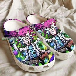rick and morty melted wax color crocs shoes