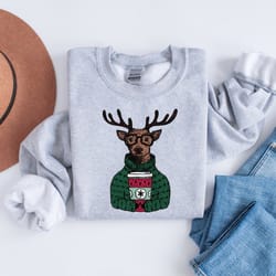 christmas sweatshirt, christmas coffee sweater, reindeer sweatshirt, christmas crewneck, holiday sweater, coffee lover g