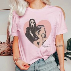 ghostface valentine shirt, ghostface halloween shirt, funny ghostface, barbie ghostface, scream shirt, scream ghost face