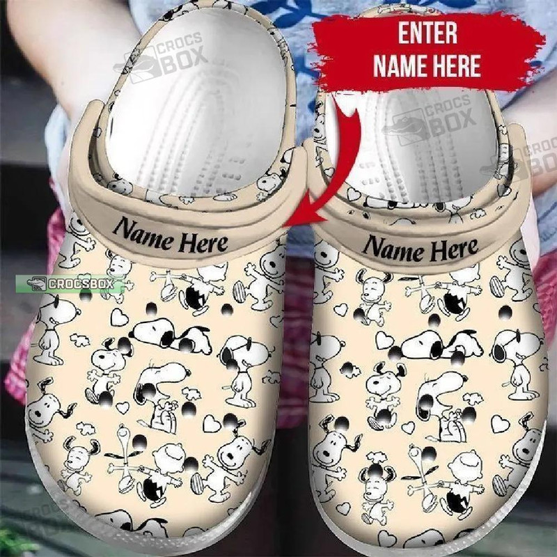 Snoopy Beige Color Crocs - CrocsBox.jpg