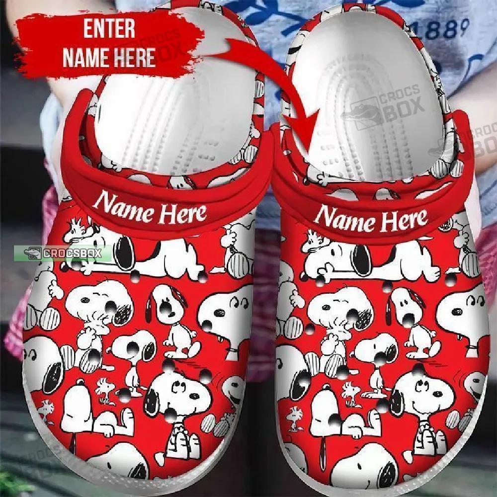 Snoopy Dog Themed Red Crocs Shoes - CrocsBox.jpg