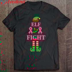 fight breast cancer elf matching family group christmas t-shirt, mens christmas shirts wear love, share beauty