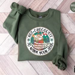 christmas sweatshirt, hot chocolate to warm your soul skeleton shirt, funny christmas shirt, skeleton shirt, christmas s