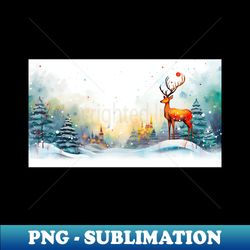 Watercolor Christmas landscapes 4 - Premium PNG Sublimation File - Enhance Your Apparel with Stunning Detail