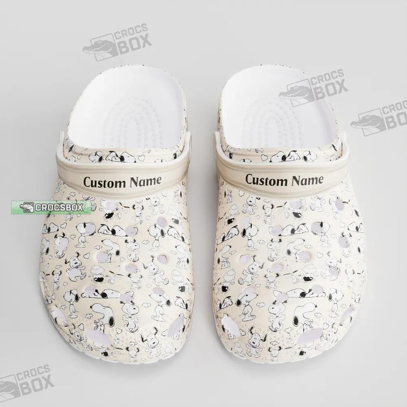 Snoopy Milk Color Crocs Shoes - CrocsBox.jpg