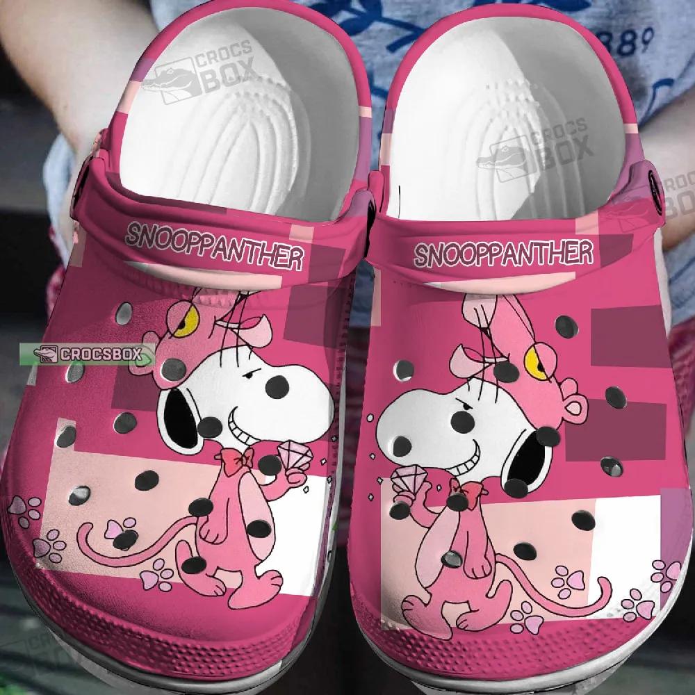 Snoopy Panther Pink Crocs Shoes Women's - CrocsBox.jpg