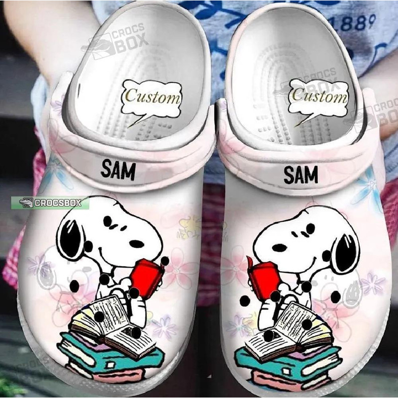 Snoopy Reading Book Crocs Footwear - CrocsBox.jpg