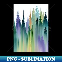 Pine Tree watercolor landscape - Digital Sublimation Download File - Transform Your Sublimation Creations