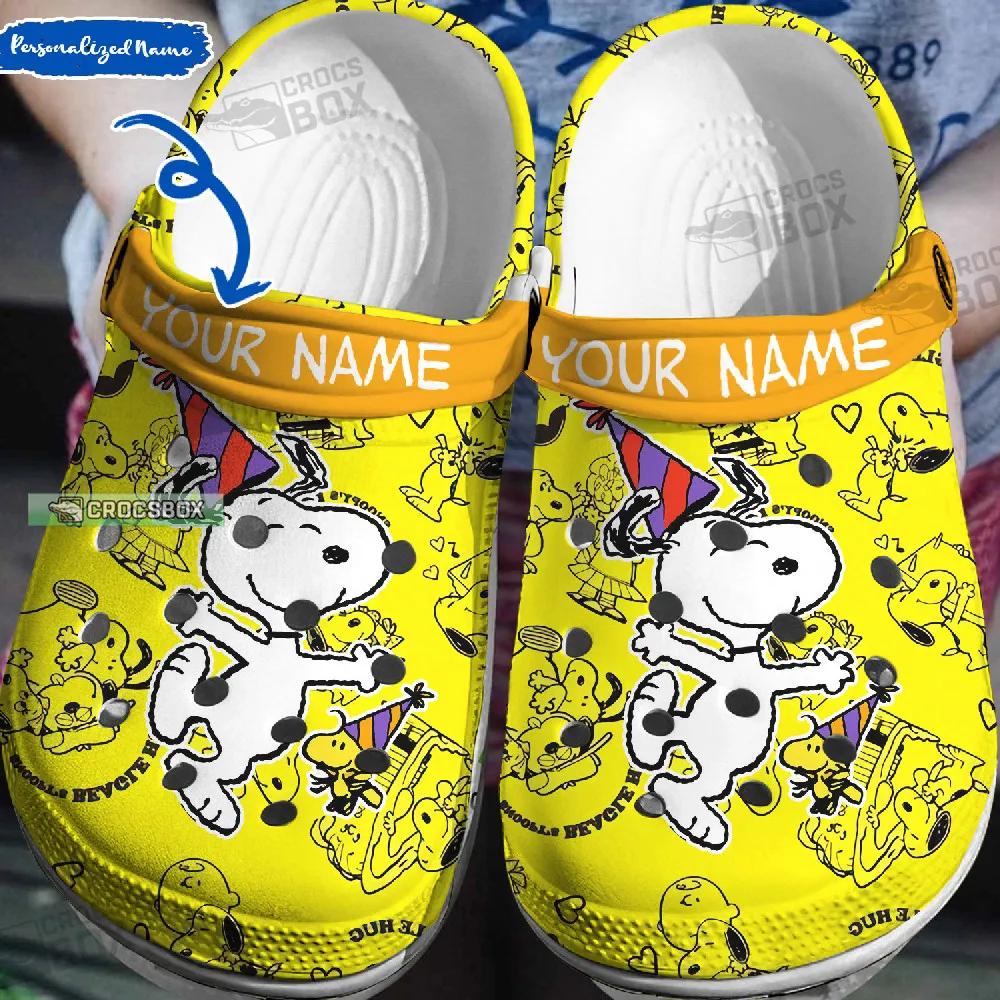 Snoopy Woodstock Holiday Yellow Crocs Shoes - CrocsBox.jpg