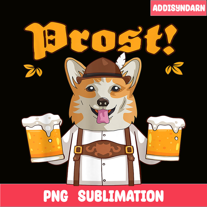 BEER28102365-Corgi And Beer PNG Drunk Corgi PNG Prost Corgi PNG.png