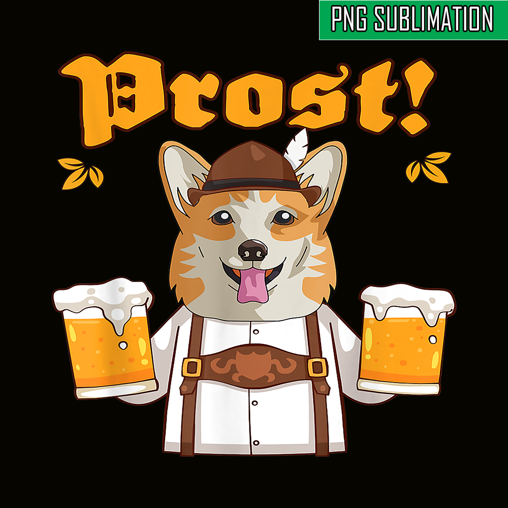 BEER28102365-Corgi And Beer PNG Drunk Corgi PNG Prost Corgi PNG.png