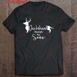 dachshund snow cute wiener weiner dog owner christmas gift t-shirt, family christmas shirt ideas funny  wear love, share
