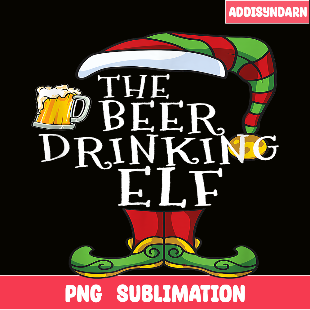 BEER28102374-The Beer Drinking Elf PNG Christmas Beer PNG Drunk Christmas PNG.png