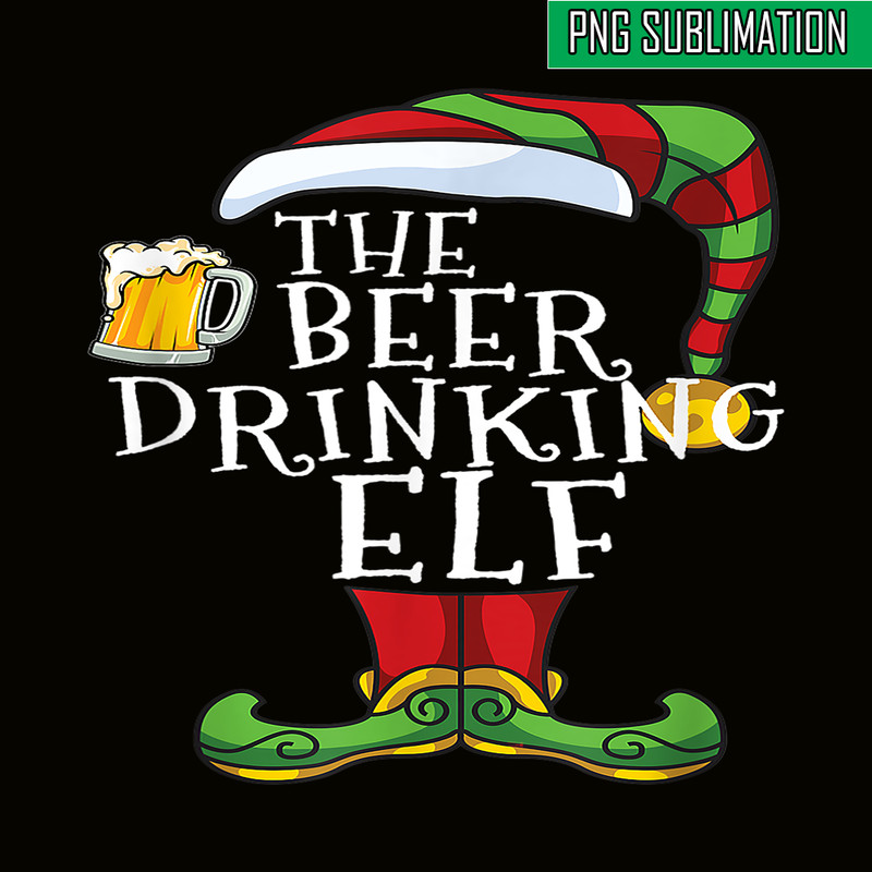 BEER28102374-The Beer Drinking Elf PNG Christmas Beer PNG Drunk Christmas PNG.png