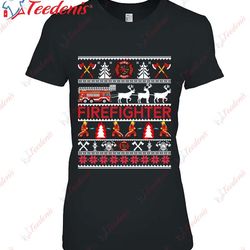firefighter ugly christmas sweater tee shirt gifts classic shirt, plus size womens christmas clothing wear love, share