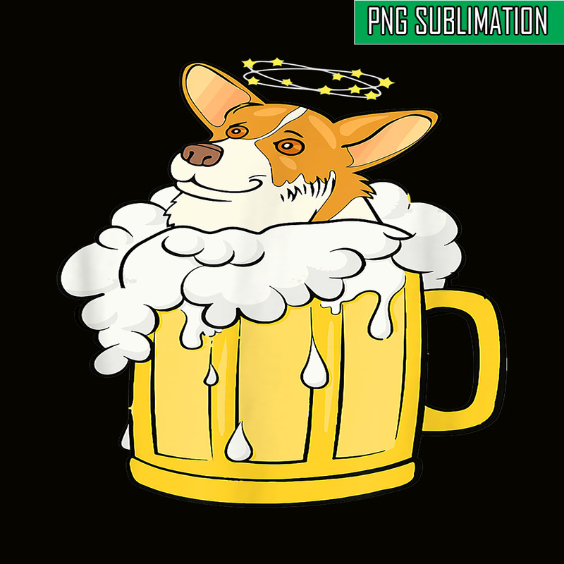 BEER28102376-Corgi Dog Beer Drinking PNG Drinking Party PNG Corgi And Beer PNG.png