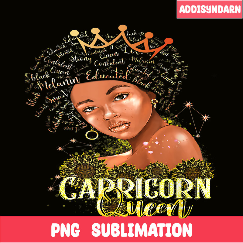 CPB28102301-Capricorn Queen PNG Strong Smart Afro Melanin PNG Gift For Black Women PNG.png