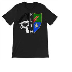 75th Vintage Army 75th Ranger Regiment DUI RLTW Half Skull Half Crest Black Beret Airborne T-shirt, Sweatshirt & Hoodie