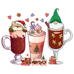 christmas gnome png, gnome coffee xmas png, snowman christmas coffee png, christmas png, instant download