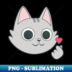 Cat-pop finger heart - PNG Sublimation Digital Download - Create with Confidence