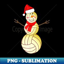 Funny Volleyball Snowman Santa Hat Scarf Matching Christmas - Artistic Sublimation Digital File - Unleash Your Creativity