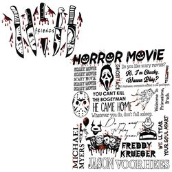retro 90s horror movie characters halloween svg