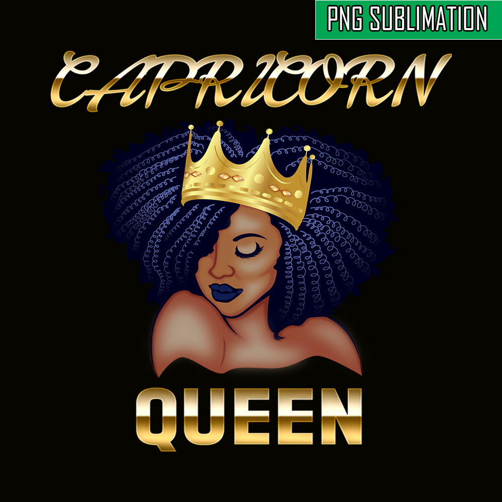 CPB28102326-Capricorn Queen PNG Queen Born December-January PNG Black Queen Birthday PNG.png