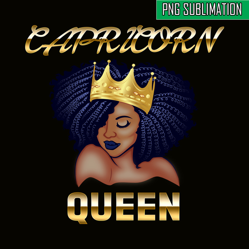 CPB28102326-Capricorn Queen PNG Queen Born December-January PNG Black Queen Birthday PNG.png