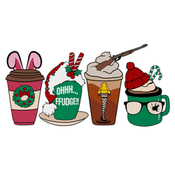 Movie Christmas Coffee Png, Christmas Coffee Png, Christmas Drink Design, Coffee Latte Png, Christmas Iced Latte Png