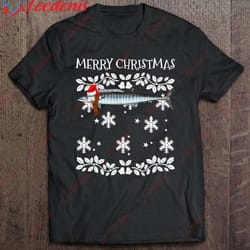 fish merry christmas ornament wahoo ugly xmas t-shirt, christmas shirts for family wear love, share beauty