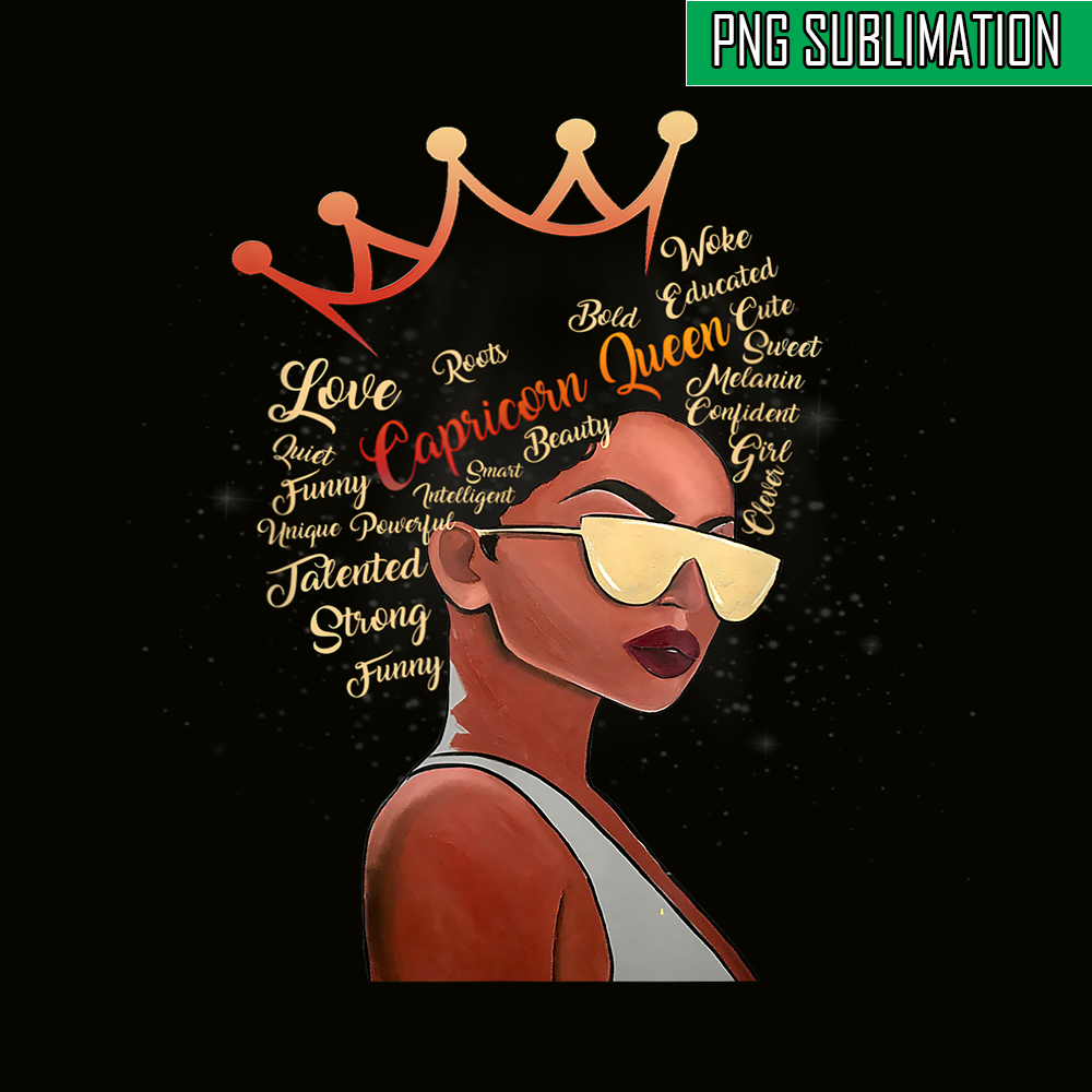 CPB28102329-Capricorn Queen PNG Strong Smart Afro Melanin PNG Black Women PNG.png