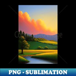 Oil Landscape claude Monet - Summer Nature - Sublimation-Ready PNG File - Perfect for Personalization