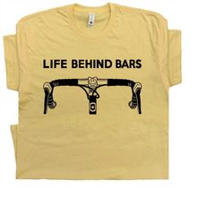cool bicycle t shirt life behind bars funny t shirts biking t shirt witty bike tee gift for women men cycling hilarious