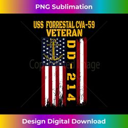 USS Forrestal CVA-59 Aircraft Carrier Veteran Grandpa Father Tank Top - Classic Sublimation PNG File - Challenge Creative Boundaries