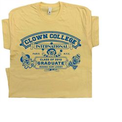 circus shirts clown college t shirt vintage clown shirt retro weird graphic tee pennywise it juggling balls mask cute fo