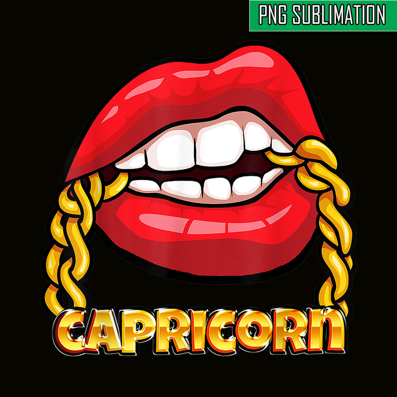 CPB28102362-Juicy Lips Gold Chain Capricorn PNG Zodiac Sign PNG Capricorn PNG.png