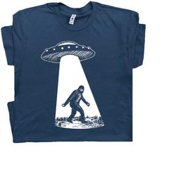 bigfoot t shirt ufo shirt funny t shirts alien abduction weird graphic tee sasquatch tshirt really cool cryptid cryptozo