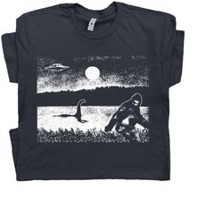 bigfoot t shirt funny t shirt loch ness monster shirt ufo shirts cool t shirt sasquatch alien shirt cryptozoology for me
