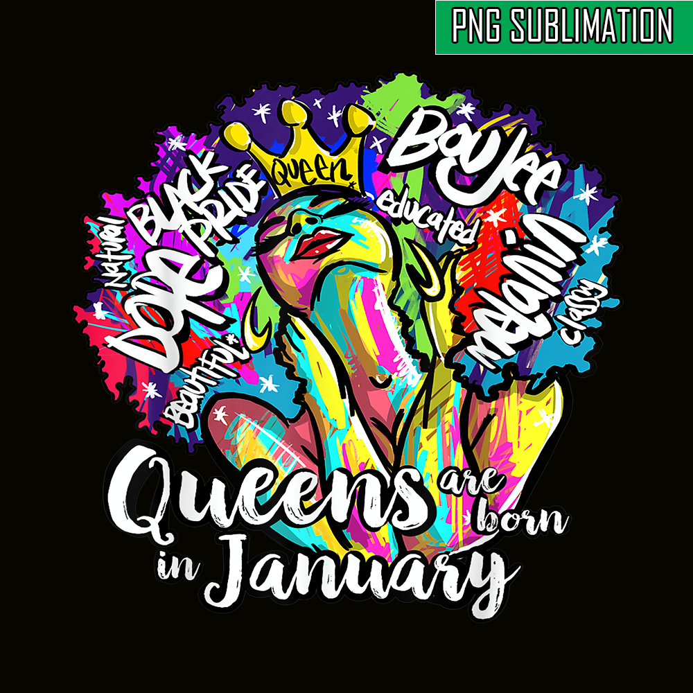 CPB28102368-Queens Born January PNG Black Girl PNG Capricorn And Aquarius Gift PNG.png