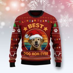golden retriever best dog mom ever sweater, ugly christmas sweater for dog lovers