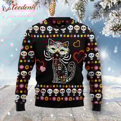 day of the dead sugar skull xmas this is my christmas pajama t-shirt, christmas t-shirts ladies wear love, share beauty