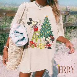 mickey and minnie christmas shirt, mickey's very merry christmas party shirt, christmas tree, xmas tree, mickey and frie