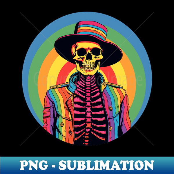 Rainbow skeleton with hat - Exclusive Sublimation Digital Fi | Inspire ...