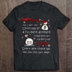 dear santa all i want for christmas is a french bulldog t-shirt, plus size womens christmas t shirts wear love, share b