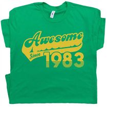 40th birthday t shirt awesome since 1983 funny 40th gift for 1983 birthday cool graphic mens 40th birthday womens 40th b