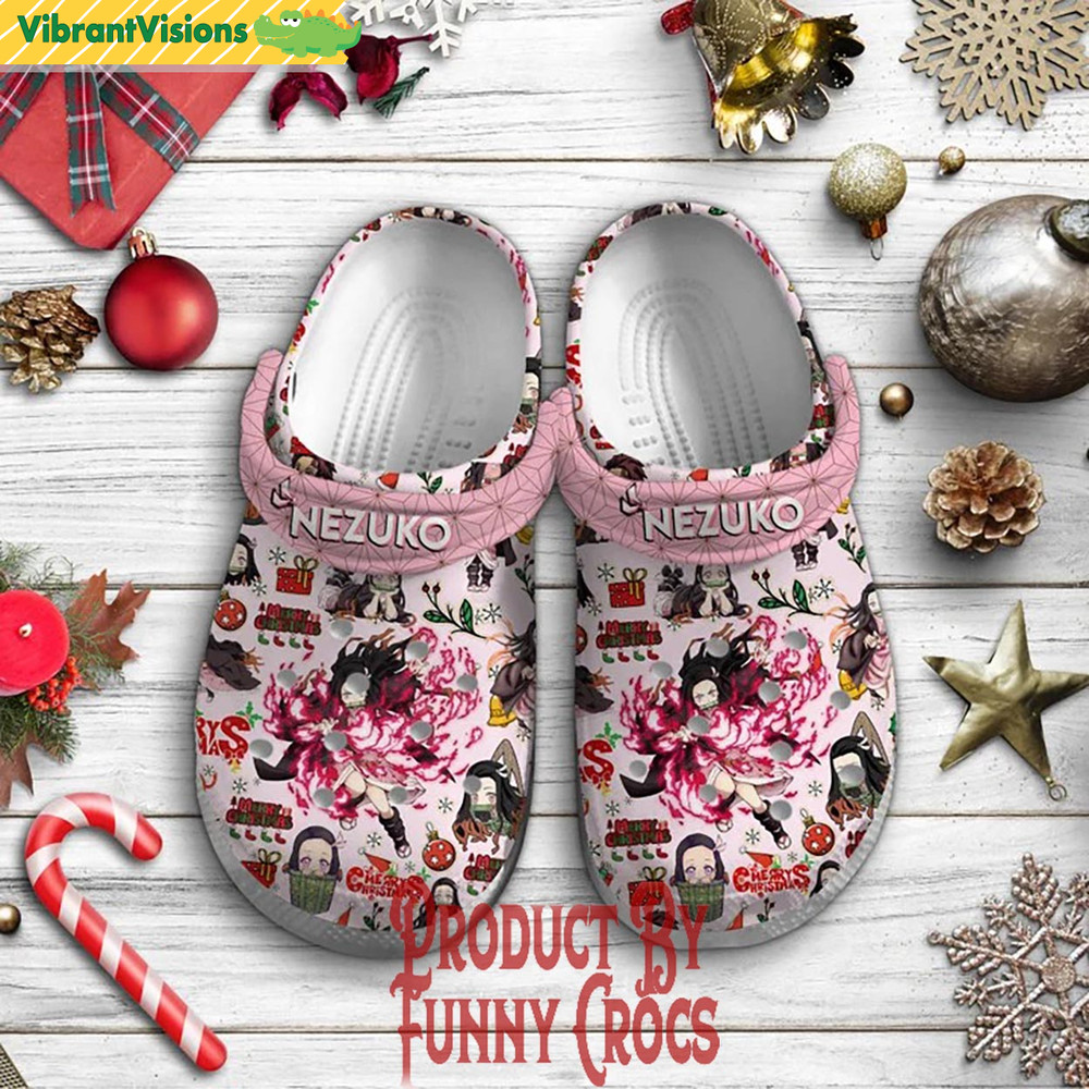 Anime Kamado Nezuko Christmas Crocs - Discover Comfort And Style Clog Shoes With Funny Crocs.jpg