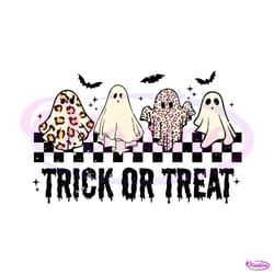 leopard ghost trick or treat halloween svg file for cricut 2111